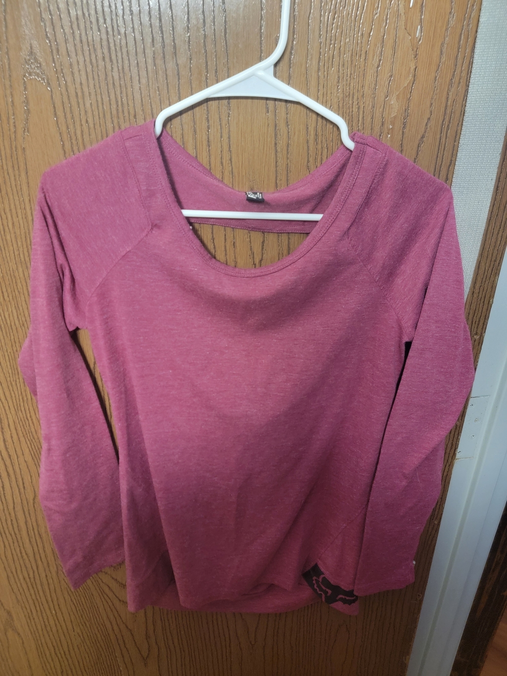 Fox Women's Long Sleeve Scoop Neck Top - Rose Pink